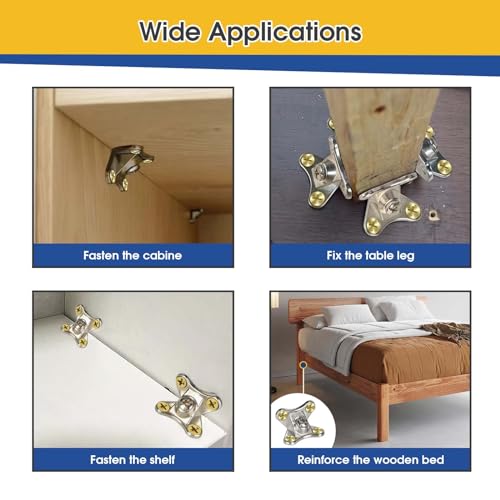 12 Pack L Bracket Detachable Corner Brace Removable Butterfly Corner Brace Heavy Duty Right Angle Corner Brace for Wood Furniture Cabinet Shelves Table Chair Bed