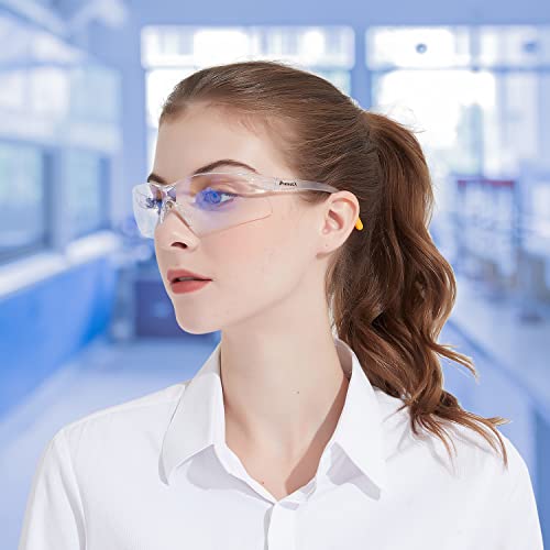 ProtectX Safety Glasses for Men & Women, Safety Sunglasses with Anti-Fog Scratch Resistant Lenses, Non-Slip Grips, ANSI Z87.1 - color: Olympus Blue Light 2 Pk