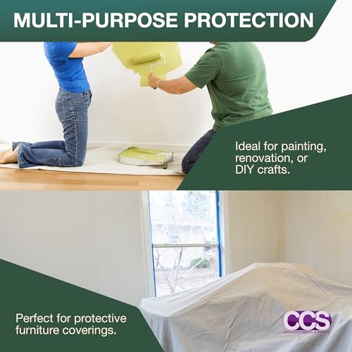 CCS Canvas Drop Cloth for Painting – All Purpose Cotton Duck Cloth Tarp for Curtains, Tablecloths, Backdrops – Washable & Reusable Floor Cover & Dust Sheet for Furniture (4x25 Ft) - size: 4 by 25 Feet