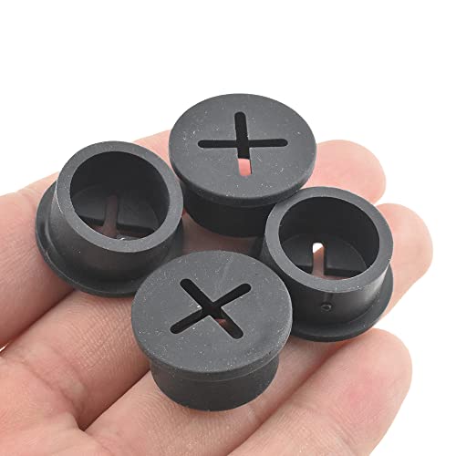 HAHIYO 4Pcs 0.8Inch/20mm Black Flexible Rubber Desk Grommet Wire Grommet Cable Management Cord Hole Cover Desk Wire Hole Insert Wire Organizer for Computer Office Home School Equipment Systems - color: Black, size: rubber-0.8in-black-4P