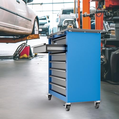 LARBANKE Tool Chest,7-Drawer Rolling Toolbox Chest,Rolling Tool Chest on Wheels with Keyed Locking System,and 4 Foot Pad,Tool Chet can be Combined Cabinet Set with 5-Drawer Tool Chest,for Garage - style: 7 Drawer Rolling Tool Chest