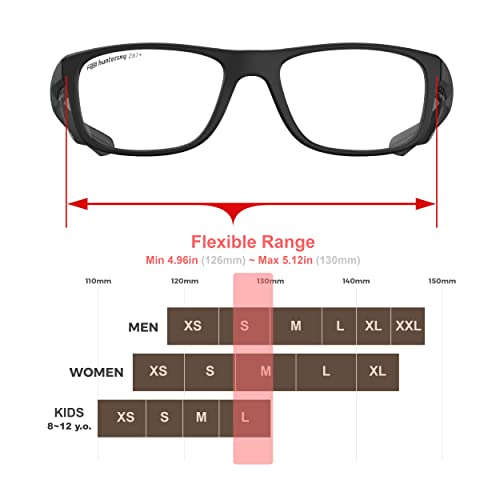 HTS HUNTERSKY TR90NZZ Safety Glasses with Side Shield Small Size Women Men ANSI Z87 Anti Fog Scratch Resistant Lab Pickleball - color: Clear/Smoke 2 Pack