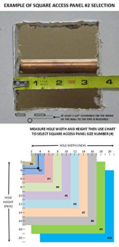 Access Panel for Wall and Ceiling, Standard Square Repair Panel, Hide Hole in Drywall, Fit Wide Range of Hole, No Trimming of Wall Required by RoutCad (#2:Panel 5 1/8in X 5 1/8in, Hole 3.0" to 4.9")