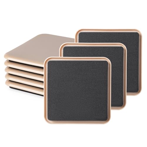 Furniture Sliders, Furniture Sliders Pads for Hardwood Floors, Chair Legs Floors Protectors, Reusable Round Glides Glider, Heavy Duty Furniture Movers Sliders (8 Pcs, 4 3/4inch，Beige，Square) - size: 4 3/4" Square-8 Pack Beige