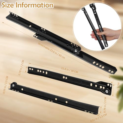 ARTIBETTER Drawer Slide Kit - Self-Closing Rails, Cabinet Drawer Slides (12 inch, Side-Mounted)
