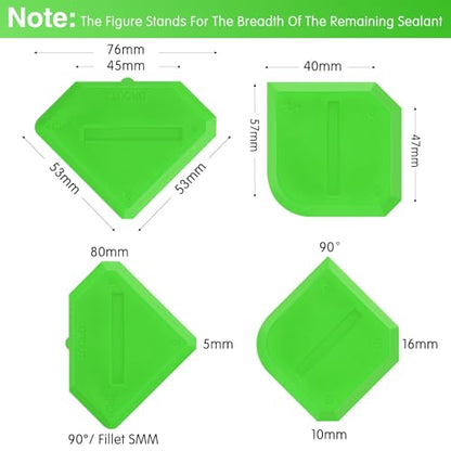 Outus 2 Pieces Caulking Tool Set Silicone Sealant Grout Tool for Kitchen Bathroom Floor Sealant Sealing (Light Green) - color: Light Green