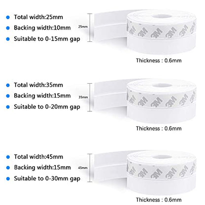 TAROSE Weather Stripping, 16.5 Feet Silicone Door Seal Strip, White, 35mm - color: White, size: 35 mm, 16.5ft