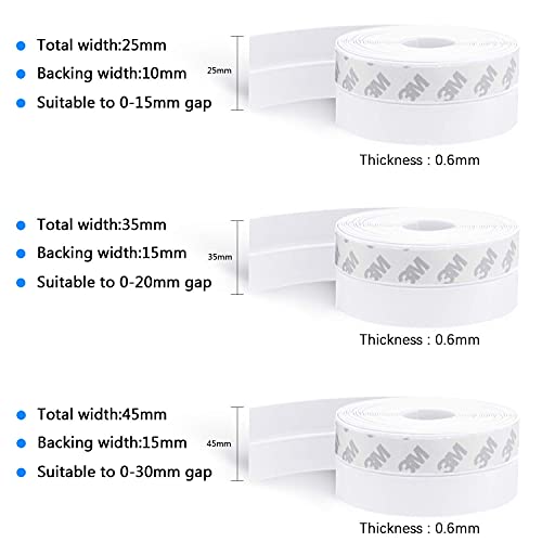 TAROSE Weather Stripping, 16.5 Feet Silicone Door Seal Strip, White, 35mm - color: White, size: 35 mm, 16.5ft