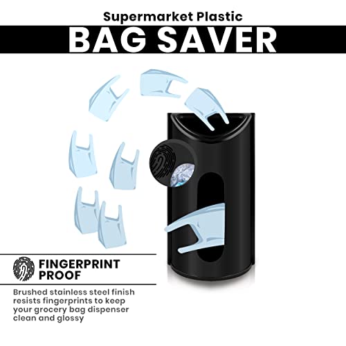 Utopia Kitchen Grocery Plastic Bag Holder and Dispenser Medium, Easy Wall Mount Bag Saver, Stainless Steel, Black - color: Black, size: Medium (Pack of 1)