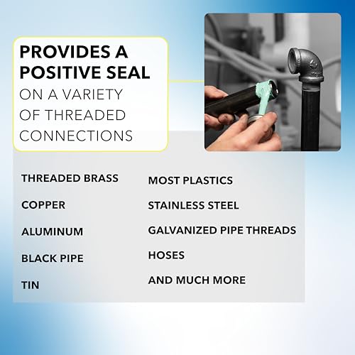 Gasoila NT, Pipe Thread Sealant, High-Performance Leak Protection, NSF, Made in USA, Free of PFAS, 1 Pint Brush-in-Cap, -50°F to 400°F, for Metal & Plastic, Seals to 6,000 PSI - size: 1 Pint