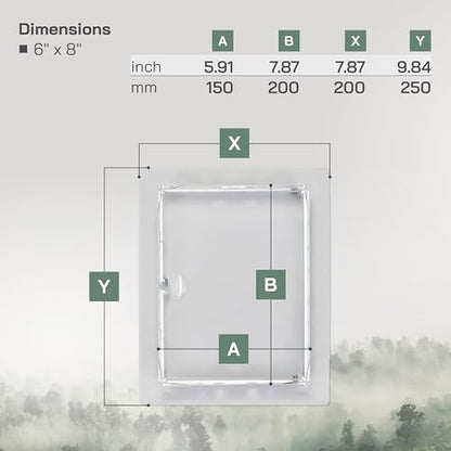 Vent Systems Access Panel for Drywall 6 x 8 Inch - Wall Hole Cover Plate - Metal Access Door with Handle - Plumbing Access Panel for Drywall - Service Shaft Crawl Space Door - Wall Access Panel - size: 6'' x 8''