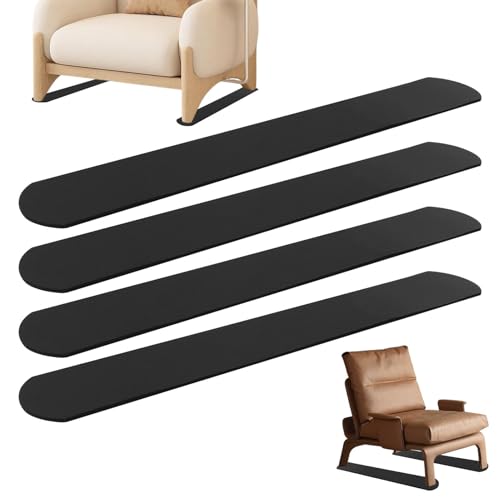 4 Pack Anti-Slip Furniture Pads,30inch Recliner Non Slip Grippers,Furniture Grippers,Non Skid Furniture Rail Pads for Hardwood Floors and Other Types of Floors,for Recliners,Sofa,Black