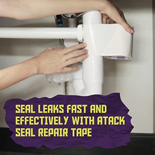 ATack Waterproof Patch and Seal Tape, Clear, 4 Inches x 10 Feet, Water Barrier Tape for Stop Leak Repair on Pipes, Chimney, Roof, Boat, and HVAC - color: Clear