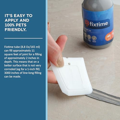 Silicone Tile Repair Kit – Premixed Fast-Drying Gray Caulk, Filler, and Sealer for Cracked Bathroom, Kitchen, and Floor Tiles (225g / 8 oz) - style: GREY
