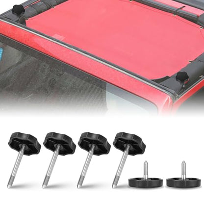 Soft Top Window Frame Door Surround Knobs Kit Compatible with for 2007-2018 Jeep Wrangler JK 4-Door Soft Top Door Frame Knob Screws (2 Short + 4 Long) - size: Long 4 PCS+Short 2 PCS