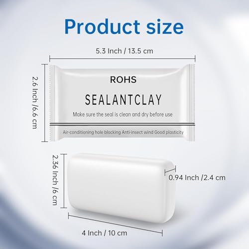 Pack of 8 White Seal Putty Waterproof Duct Seal Repair Sealing Clay, Quick Mending Mud for Drain Connection, Wall Hole, Air Conditioning Hole - color: 8 pack of sealant