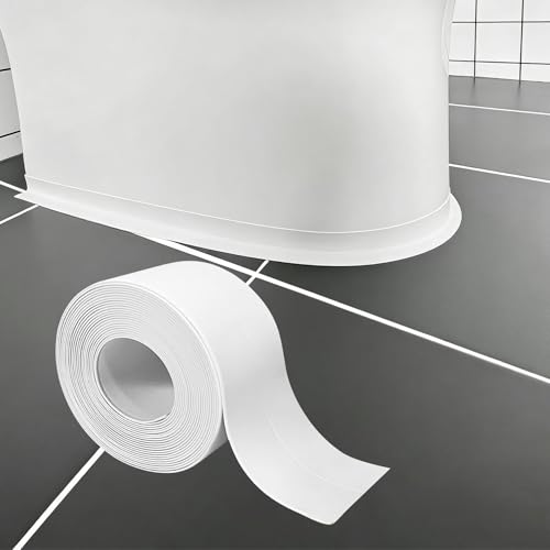 Caulk Tape, 1 Roll White Caulk Tape Waterproof Self Adhesive, Caulking Sealant Tape for Kitchen, Countertop, Bathroom, Sink, Shower, Bathtub, Toilet Edge Protectorwith Sealing Tool(1.5" x 10.5Ft)