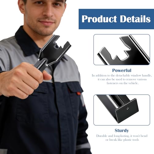 1 Piece Black Automotive Window Handle Crank Removal Tool and 20 Pieces Door Panel Retainer Clips Tool Set, Interior Inside Door Lock Hardware Repair Kit, Universal Fit for Most Vehicles 76951 76980