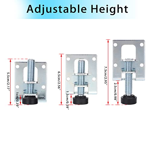 OwnMy 4 Packs Heavy Duty Adjustable Furniture Leveling Feets L Shaped Furniture Leveler Legs, Furniture Mounting Brackets Metal Leveling Load Table Leg for Workbench Cabinet Wardrobe, 2.2" H - size: 2.2"H-Silver