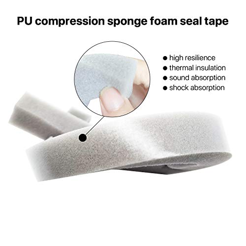 Air Conditioner Foam-2 Rolls, 1 Inch Wide X 3/4 Inch Thick Total 13 Feet Long, Open Cell AC Foam Weather Seal for Gap Blocker, Anti-Vibration, Anti-Collision (6.5ft x 2 Rolls) - color: Gray, size: 1" (W) x 3/4" (T) x 13' (L)