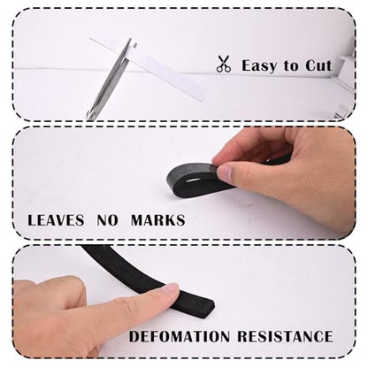 1 inch Wide x 1/8 inch Thick Foam Tape Single Sided,Closed Cell Door Insulation Strip with Self-Adhesive, Soundproofing Black Foam Weather Stripping for Window, High Density Weathestrip 33 Feet - size: 1In x 1/8In x 33Ft