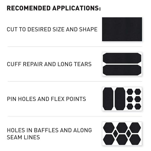 GEAR AID Tenacious Tape Repair Patches – Peel-and-Stick Nylon Gear Patches for Jackets, Tents, Sleeping Bags, Backpacks, and Outdoor Gear – Fix Rips, Tears, and Holes, 19 Various Sizes, Coyote - style: 19 Pre-cut Assorted Patches, Coyote