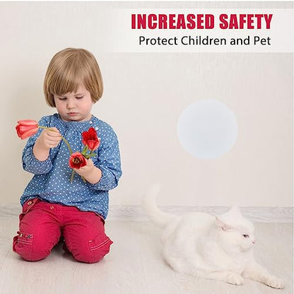 SUPERFINDINGS 8Pcs Plastic Flat Blank Wall Hole Cover Sheets with 60PCS Plastic Stickers 5.98inch PVC Material Dustproof Cover Plate Flat Round Frosted Blank Plate for Wall Plasterboard Hole Covering