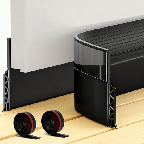2 Pack Door Draft Stopper Sheets, Door Sweep for Exterior & Interior Doors,Rolls & Strips Under Door Draft Blocker Insulator Doors Sweep Weather Stripping Noise Stopper Strong Adhesive, Black 39" - size: black-39''-2pcs
