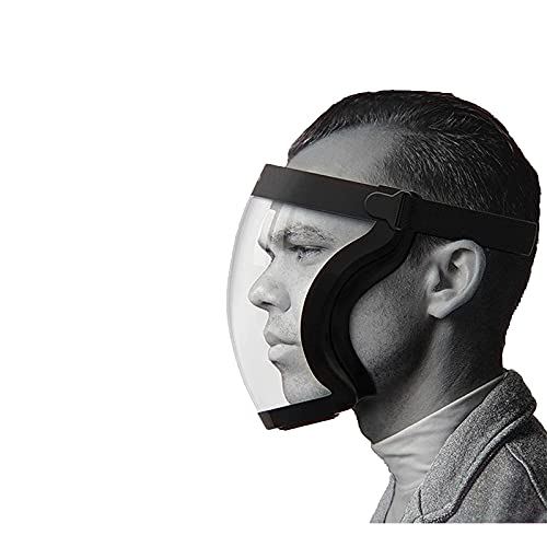 Super Protective Face Shield,Anti Fog Mask,Adult Clear Face Shield,Plastic Face Mask （Black） - color: Black