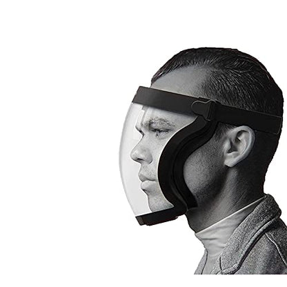 Super Protective Face Shield,Anti Fog Mask,Adult Clear Face Shield,Plastic Face Mask （Black） - color: Black