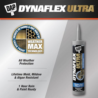 DAP Dynaflex Ultra Advanced Exterior Sealant,Light Gray,10.1 Oz (7079818219),(Pack of 6) - size: 10.1 Oz (Pack of 6)