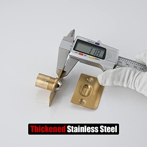 JQK Closet Ball Catch Door Hardware, Stainless Steel Catch Adjustable with Strike Plate, Gold Finish 2 Pack, HBC100-BG-P2 - color: Gold, size: 2 Pack