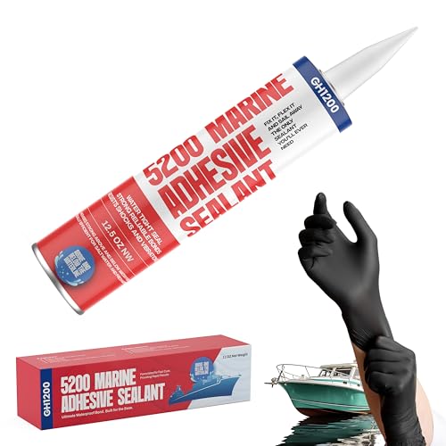 GH1200 5200 Marine Sealant White - 12.5 Oz Smoothly Dispenses Marine Adhesive with Caulk - Above & Under Water Sealant - Marine Glue Waterproof & UV Resistant - Fast Curing Permanent Seals - style: 12.5 Oz White