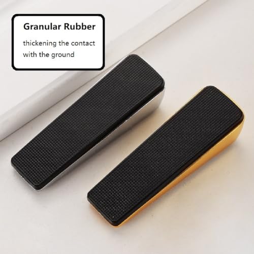 Premium Door Stopper, Heavy Duty Wedge Zinc Rubber Door Stop Floor Surfaces, Non-Scratching Doorstops Big for Home Office School Heavy Door Tile, Concrete, Carpet, Wooden Floor(2 Packs)