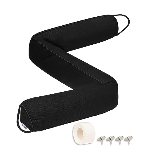 TORRAMI Under Door Draft Stoppers 38 Inch, Heavy Triangle Stop Draft Block Cold Air/Wind/Breeze Noise Blocker Door Sweeps Weather Stripping Bottom Seal Black - color: Black, size: 38 inch