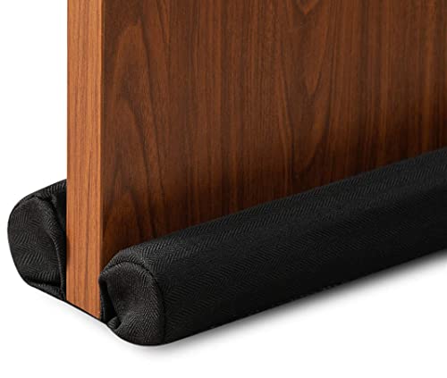 Door Darft Stopper 36 Inch Under Door Draft Noise Blocker for Bottom of Door Gap Filler Weather Stripping Twin Door Sweep Window Seal, Black - color: Black (1 Pack), size: 36"