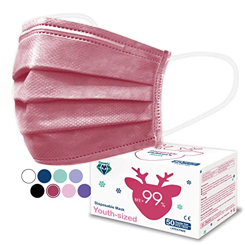 Medtecs Kids Face Mask Disposable - 2 Sizes Option (Child/Youth) 50 PCs - Comfy 3-Ply Breathable Children Masks, the Better & Safer Choice - Youth | Cherry Blossom - color: 04. Cherry Blossom, size: Youth - 50 PC