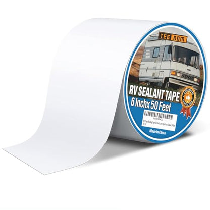 RV Roof Tape White,6 Inch X 50 Feet RV Sealant Tape,RV Camper Roofing Repair Sealant Tape, Waterproof Leak Tape for RV Repair,UV Resistant, Weatherproof, for Boat Sealing, Camper,Tents - size: 6 Inch X 50 Feet (Tape Only)