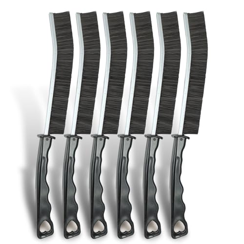 6pcs Hard Bristle Crevice Cleaning Brush Set, Grout Brush, Skinny Scrub Brush Thin Cleaning Brush for Tight Spaces Corner Brushes Gap Cleaner Tool for Bathroom Tiles, Kitchen, Shower, Window Tracks