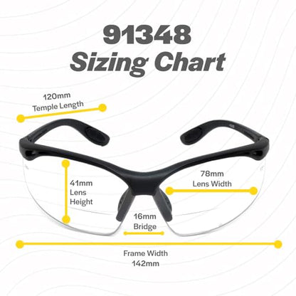 Calabria 91348 4 Pack Bulk Bifocal Safety Glasses +1.50 Clear/Grey/Copper/Yellow Men Women Eye Protection Protective Eyewear - color: Clear/Smoke Grey/Copper Orange/Yellow (4 Pack)