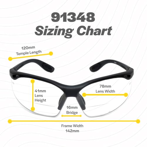 Calabria 91348 Anti Fog Bifocal Reading Safety Glasses Readers +1.50 Grey Mens Womens Wrap Around Eye Protection Protective - color: Smoke Grey