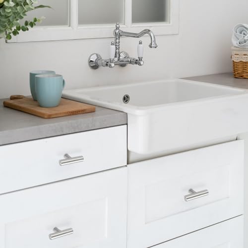 Estmoon 30 Pack Cabinet Knobs Brushed Nickel Cabinet Handles, Stainless Steel Single Hole Kitchen Cabinet Knobs Silver Cabinet Pulls for Kitchen Cabinets and Dressers,2 Inch Overall Length Drawer Knob - color: Brushed Nickel, size: 1 Hole Mount, style: Kn
