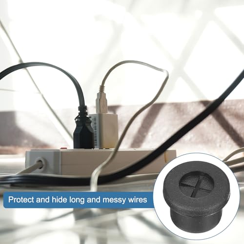uxcell 6 Pcs Cable Cord Grommet, 1/2 Inch (12mm) Desk Grommet Flexible Rubber Grommets Wire Hole Cover Pass Through for Office Computer Desk Wire Organizer, Black - size: 1/2 Inch (12mm)
