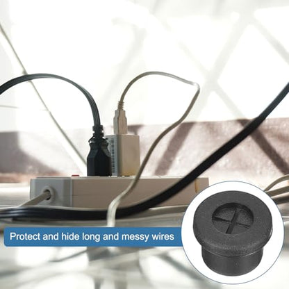 uxcell 6 Pcs Cable Cord Grommet, 1/2 Inch (12mm) Desk Grommet Flexible Rubber Grommets Wire Hole Cover Pass Through for Office Computer Desk Wire Organizer, Black - size: 1/2 Inch (12mm)