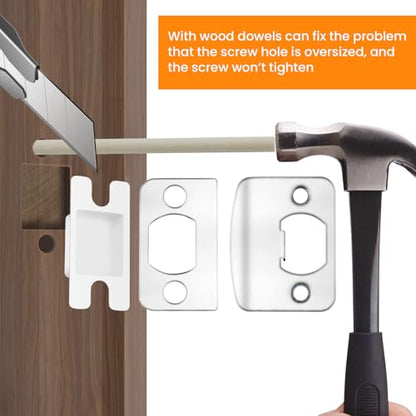 2 Sets Door Latch Strike Plates Restorer, Standard Door Latch Opening Reinforcement Striker Plates Hardware Repair Kit with Backing Sub-Plates for Home Office Store Exterior Internal Door Repair Fix
