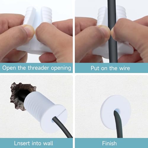6 Pcs Starlink Cable Grommet for 1 Inch Wall Hole, Starlink Wall Grommet, Perforated Silicone Grommet, Cable Punch Grommet, Wall Grommet for Starlink Ethernet Cable（White