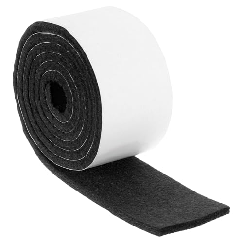 uxcell Felt Strips with Adhesive Backing, 2" x 51" x 0.2" Anti Scratch Furniture Felt Tapes Self-Stick Pads for Protecting Hardwood Floor, Black - color: Black, size: 2"x51"x0.2"