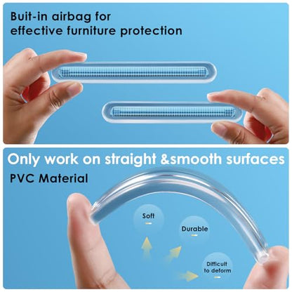 Wall Protector from Furniture 6PCS Set, Wall Bumper Guards, Clear Furniture Bumpers, Fridge Door Stopper - size: 6pcs Set Thick
