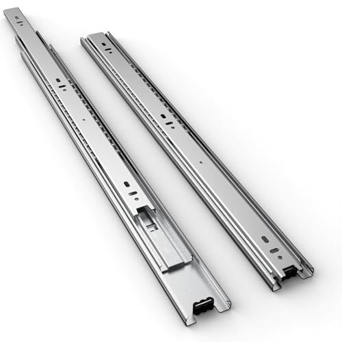 1 Pairs Full Extension Drawer Slides, 22 Inch Heavy Duty Drawer Runners, Side Mount Dresser Cabinet Rails, 1.77 Inch Width Slides for Kitchen Cabinet, 100LB(45kg) Capacity, Anti-Rust & Long-Lasting - size: 22inch