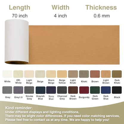 Gheeidau Canvas Repair Tape 4×70 Inch Waterproof Self-Adhesive Fabric Repair Patch for Repairing Boat Covers,Tents,Patio Umbrellas,Car Seats,Luggage,Sofas.(Light Brown) - color: Light Brown